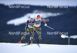 05.12.2015, Lillehammer, Norway (NOR): Jakob Lange (GER), Eric Frenzel (GER), (l-r)  - FIS world cup nordic combined, individual gundersen HS138/10km, Lillehammer (NOR). www.nordicfocus.com. © Felgenhauer/NordicFocus. Every downloaded picture is fee-liable.