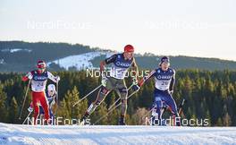 06.12.2015, Lillehammer, Norway (NOR): Yoshito Watabe (JPN), Johannes Rydzek (GER), Mikko Kokslien (NOR), (l-r)  - FIS world cup nordic combined, individual gundersen HS138/10km, Lillehammer (NOR). www.nordicfocus.com. © Felgenhauer/NordicFocus. Every downloaded picture is fee-liable.