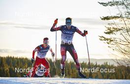 06.12.2015, Lillehammer, Norway (NOR): Takehiro Watanabe (JPN), Philipp Orter (AUT), (l-r)  - FIS world cup nordic combined, individual gundersen HS138/10km, Lillehammer (NOR). www.nordicfocus.com. © Felgenhauer/NordicFocus. Every downloaded picture is fee-liable.