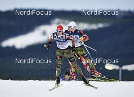 05.12.2015, Lillehammer, Norway (NOR): Bjoern Kircheisen (GER), Jakob Lange (GER), (l-r)  - FIS world cup nordic combined, individual gundersen HS138/10km, Lillehammer (NOR). www.nordicfocus.com. © Felgenhauer/NordicFocus. Every downloaded picture is fee-liable.