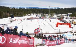 05.12.2015, Lillehammer, Norway (NOR): athletes pass the stadium   - FIS world cup nordic combined, individual gundersen HS138/10km, Lillehammer (NOR). www.nordicfocus.com. © Felgenhauer/NordicFocus. Every downloaded picture is fee-liable.