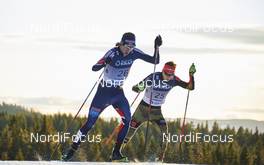 06.12.2015, Lillehammer, Norway (NOR): Mikko Kokslien (NOR), Terence Weber (GER), (l-r)  - FIS world cup nordic combined, individual gundersen HS138/10km, Lillehammer (NOR). www.nordicfocus.com. © Felgenhauer/NordicFocus. Every downloaded picture is fee-liable.