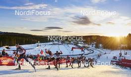 06.12.2015, Lillehammer, Norway (NOR): a group of athletes in the uphill with backlight   - FIS world cup nordic combined, individual gundersen HS138/10km, Lillehammer (NOR). www.nordicfocus.com. © Felgenhauer/NordicFocus. Every downloaded picture is fee-liable.