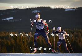 06.12.2015, Lillehammer, Norway (NOR): Joergen Graabak (NOR), Thomas Kjelbotn (NOR), (l-r)  - FIS world cup nordic combined, individual gundersen HS138/10km, Lillehammer (NOR). www.nordicfocus.com. © Felgenhauer/NordicFocus. Every downloaded picture is fee-liable.