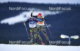 05.12.2015, Lillehammer, Norway (NOR): Jakob Lange (GER), Eric Frenzel (GER), (l-r)  - FIS world cup nordic combined, individual gundersen HS138/10km, Lillehammer (NOR). www.nordicfocus.com. © Felgenhauer/NordicFocus. Every downloaded picture is fee-liable.