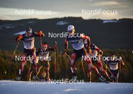 06.12.2015, Lillehammer, Norway (NOR): Wilhelm Denifl (AUT), Bjoern Kircheisen (GER), Lukas Klapfer (AUT), Mario Seidl (AUT), (l-r)  - FIS world cup nordic combined, individual gundersen HS138/10km, Lillehammer (NOR). www.nordicfocus.com. © Felgenhauer/NordicFocus. Every downloaded picture is fee-liable.