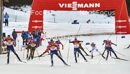 19.12.2015, Ramsau, Austria (AUT): Magnus Hovdal Moan (NOR), Tino Edelmann (GER), Magnus Krog (NOR), Jarl Magnus Riiber (NOR), (l-r)  - FIS world cup nordic combined, individual gundersen HS96/10km, Ramsau (AUT). www.nordicfocus.com. © Felgenhauer/NordicFocus. Every downloaded picture is fee-liable.