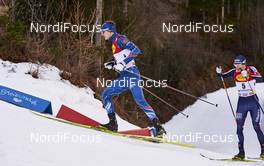 19.12.2015, Ramsau, Austria (AUT): Tomas Portyk (CZE), Haavard Klemetsen (NOR), (l-r)  - FIS world cup nordic combined, individual gundersen HS96/10km, Ramsau (AUT). www.nordicfocus.com. © Felgenhauer/NordicFocus. Every downloaded picture is fee-liable.