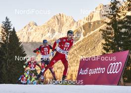 20.12.2015, Ramsau, Austria (AUT): Samuel Costa (ITA), Wilhelm Denifl (AUT), Akito Watabe (JPN), (l-r)  - FIS world cup nordic combined, individual gundersen HS96/10km, Ramsau (AUT). www.nordicfocus.com. © Felgenhauer/NordicFocus. Every downloaded picture is fee-liable.