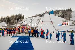 01.01.2015, Garmisch, Germany (GER): flower ceremony - FIS world cup ski jumping, four hills tournament, individual HS140, Garmisch (GER). www.nordicfocus.com. © Laiho/NordicFocus. Every downloaded picture is fee-liable.