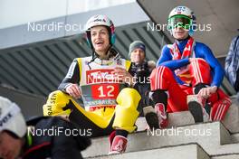 04.01.2015, Innsbruck, Austria (AUT): (l-r) Gregor Deschwanden (SUI), Fischer and Anders Jacobsen (NOR) - FIS world cup ski jumping, four hills tournament, individual HS130, Innsbruck (AUT). www.nordicfocus.com. © Laiho/NordicFocus. Every downloaded picture is fee-liable.