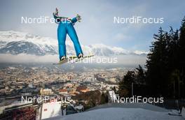 04.01.2015, Innsbruck, Austria (AUT): Stefan Kraft (AUT), Fischer - FIS world cup ski jumping, four hills tournament, individual HS130, qualification, Innsbruck (AUT). www.nordicfocus.com. © Laiho/NordicFocus. Every downloaded picture is fee-liable.