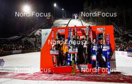 31.01.2015, Willingen, Germany (GER): (l-r) team Germany (GER), Slovenia (SLO) and Norway (NOR) - FIS world cup ski jumping, team HS145, Willingen (GER). www.nordicfocus.com. © Laiho/NordicFocus. Every downloaded picture is fee-liable.