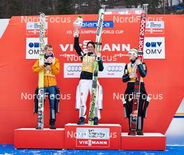 22.03.2015, Planica, Slovenia (SLO): Severin Freund (GER), Peter Prevc (SLO), Jurij Tepes (SLO), (l-r) - FIS world cup ski jumping, cups, Planica (SLO). www.nordicfocus.com. © Felgenhauer/NordicFocus. Every downloaded picture is fee-liable.