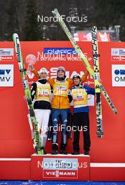 22.03.2015, Planica, Slovenia (SLO): Peter Prevc (SLO), Severin Freund (GER), Stefan Kraft (AUT), (l-r) - FIS world cup ski jumping, cups, Planica (SLO). www.nordicfocus.com. © Felgenhauer/NordicFocus. Every downloaded picture is fee-liable.
