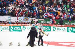 22.03.2015, Planica, Slovenia (SLO): Jurij Tepes (SLO), Peter Prevc (SLO), (l-r)  - FIS world cup ski jumping, individual HS215, Planica (SLO). www.nordicfocus.com. © Felgenhauer/NordicFocus. Every downloaded picture is fee-liable.