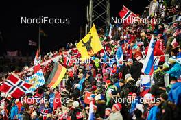 26.02.2015, Falun, Sweden (SWE): spectators and flags - FIS nordic world ski championships, ski jumping, individual HS134, Falun (SWE). www.nordicfocus.com. © NordicFocus. Every downloaded picture is fee-liable.