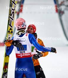 22.02.2015, Falun, Sweden (SWE): Severin Freund (GER), Richard Freitag (GER), (l-r)  - FIS nordic world ski championships, ski jumping, mixed team HS100, Falun (SWE). www.nordicfocus.com. © NordicFocus. Every downloaded picture is fee-liable.