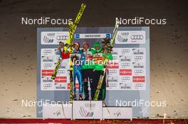 29.12.2015, Oberstdorf, Germany (GER): (l-r) Michael Hayboeck (AUT), Fischer, Severin Freund (GER), Fischer and Peter Prevc (SLO) - FIS world cup ski jumping, four hills tournament, individual HS137, Oberstdorf (GER). www.nordicfocus.com. © Laiho/NordicFocus. Every downloaded picture is fee-liable.