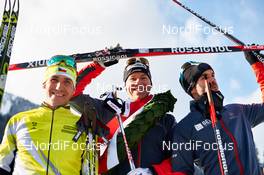 18.01.2015, Lienz, Austria (AUT): Petr Novak (CZE), Toni Livers (SUI), Audrien Mougel (FRA), (l-r) - FIS Marathon Cup Dolomitenlauf, Lienz (AUT). www.nordicfocus.com. © Felgenhauer/NordicFocus. Every downloaded picture is fee-liable.