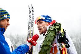17.01.2015, Lienz, Austria (AUT): Eric Thomas (AUT), ORF interview - FIS Marathon Cup Dolomitenlauf Classic, Lienz (AUT). www.nordicfocus.com. © Felgenhauer/NordicFocus. Every downloaded picture is fee-liable.