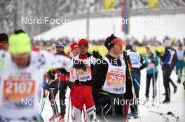 17.01.2015, Lienz, Austria (AUT): athletes a few minutes before the start - FIS Marathon Cup Dolomitenlauf Classic, Lienz (AUT). www.nordicfocus.com. © Felgenhauer/NordicFocus. Every downloaded picture is fee-liable.