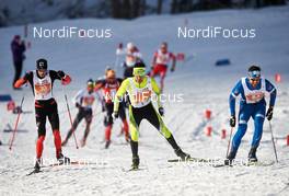 18.01.2015, Lienz, Austria (AUT): Adrien Mougel (FRA), Petr Novak (CZE), Dusan Kozisek (CZE), (l-r) - FIS Marathon Cup Dolomitenlauf, Lienz (AUT). www.nordicfocus.com. © Felgenhauer/NordicFocus. Every downloaded picture is fee-liable.