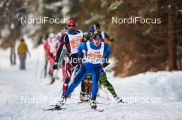 18.01.2015, Lienz, Austria (AUT): slower racers passing the woods - FIS Marathon Cup Dolomitenlauf, Lienz (AUT). www.nordicfocus.com. © Felgenhauer/NordicFocus. Every downloaded picture is fee-liable.