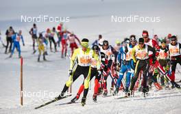 18.01.2015, Lienz, Austria (AUT): Petr Novak (CZE), Adrien Mougel (FRA), Michael Schnetzer (GER), (l-r) - FIS Marathon Cup Dolomitenlauf, Lienz (AUT). www.nordicfocus.com. © Felgenhauer/NordicFocus. Every downloaded picture is fee-liable.