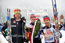 17.01.2015, Lienz, Austria (AUT): Thomas Steurer (AUT), Eric Thomas (GER), Joks Stein (NOR), (l-r) - FIS Marathon Cup Dolomitenlauf Classic, Lienz (AUT). www.nordicfocus.com. © Felgenhauer/NordicFocus. Every downloaded picture is fee-liable.