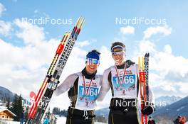 18.01.2015, Lienz, Austria (AUT): Tobias Rath (GER), Manuel Sieber (GER), (l-r) - FIS Marathon Cup Dolomitenlauf, Lienz (AUT). www.nordicfocus.com. © Felgenhauer/NordicFocus. Every downloaded picture is fee-liable.