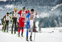 24.01.2015, Tannheimer Tal, Austria (AUT) - Bad Hindelang, Germany (GER): Martin Sutter (AUT), Christian Baldauf (AUT), Christian Stiebritz (GER), Martin Weisheit (GER), (l-r)  - Skitrail Tannheimertal (AUT) - Bad Hindelang (GER). www.nordicfocus.com. © Felgenhauer/NordicFocus. Every downloaded picture is fee-liable.