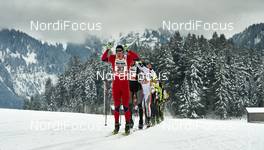 24.01.2015, Tannheimer Tal, Austria (AUT) - Bad Hindelang, Germany (GER): Christian Stiebritz (GER), Alexander Wolz (GER), (l-r)  - Skitrail Tannheimertal (AUT) - Bad Hindelang (GER). www.nordicfocus.com. © Felgenhauer/NordicFocus. Every downloaded picture is fee-liable.