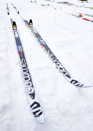 24.01.2015, Tannheimer Tal, Austria (AUT) - Bad Hindelang, Germany (GER):  Salomon skis ready to race - Skitrail Tannheimertal (AUT) - Bad Hindelang (GER). www.nordicfocus.com. © Felgenhauer/NordicFocus. Every downloaded picture is fee-liable.