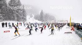 25.01.2015, Tannheimer Tal, Austria (AUT): start of the 46 k race - Skitrail Tannheimertal (AUT) - Bad Hindelang (GER). www.nordicfocus.com. © Felgenhauer/NordicFocus. Every downloaded picture is fee-liable.