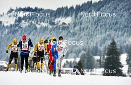 24.01.2015, Tannheimer Tal, Austria (AUT) - Bad Hindelang, Germany (GER): Hans-Werner Reichart (GER), Michael Mellert (GER), Martin Weisheit (GER), (l-r)  - Skitrail Tannheimertal (AUT) - Bad Hindelang (GER). www.nordicfocus.com. © Felgenhauer/NordicFocus. Every downloaded picture is fee-liable.