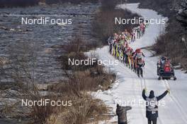 25.01.2015, Val di Fassa/Val di Fiemme, Italy (ITA): Group of athletes - FIS Marathon Cup Marcialonga, Val di Fassa/Val di Fiemme (ITA). www.nordicfocus.com. © Oesth/NordicFocus. Every downloaded picture is fee-liable.