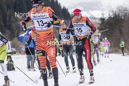 25.01.2015, Val di Fassa/Val di Fiemme, Italy (ITA): Frederik Bystroem (SWE), Tord Asle Gjerdalen (NOR) - FIS Marathon Cup Marcialonga, Val di Fassa/Val di Fiemme (ITA). www.nordicfocus.com. © Oesth/NordicFocus. Every downloaded picture is fee-liable.