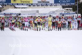 25.01.2015, Val di Fassa/Val di Fiemme, Italy (ITA): start of the race - FIS Marathon Cup Marcialonga, Val di Fassa/Val di Fiemme (ITA). www.nordicfocus.com. © Oesth/NordicFocus. Every downloaded picture is fee-liable.