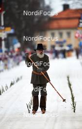 08.03.2015, Mora, Sweden (SWE): traditional skier on the finish line - FIS Marathon Cup Vasaloppet, Mora (SWE). www.nordicfocus.com. © Felgenhauer/NordicFocus. Every downloaded picture is fee-liable.