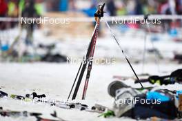 08.03.2015, Mora, Sweden (SWE): skis ready for the race - FIS Marathon Cup Vasaloppet, Mora (SWE). www.nordicfocus.com. © Felgenhauer/NordicFocus. Every downloaded picture is fee-liable.