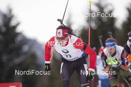 10.01.2016, Ruhpolding, Germany (GER): Nathan Smith (CAN) -  IBU world cup biathlon, mass men, Ruhpolding replacing Oberhof (GER). www.nordicfocus.com. © Manzoni/NordicFocus. Every downloaded picture is fee-liable.
