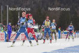 10.01.2016, Ruhpolding, Germany (GER): Veronika Vitkova (CZE), Tiril Eckhoff (NOR), Gabriela Soukalova (CZE), (l-r) -  IBU world cup biathlon, mass women, Ruhpolding replacing Oberhof (GER). www.nordicfocus.com. © Manzoni/NordicFocus. Every downloaded picture is fee-liable.