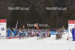 10.01.2016, Ruhpolding, Germany (GER): Gabriela Soukalova (CZE), Marie Dorin (FRA), Franziska Hildebrand (GER), (l-r) -  IBU world cup biathlon, mass women, Ruhpolding replacing Oberhof (GER). www.nordicfocus.com. © Manzoni/NordicFocus. Every downloaded picture is fee-liable.