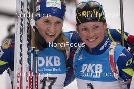 10.01.2016, Ruhpolding, Germany (GER): Anais Bescond (FRA), Marie Dorin (FRA), (l-r) -  IBU world cup biathlon, mass women, Ruhpolding replacing Oberhof (GER). www.nordicfocus.com. © Manzoni/NordicFocus. Every downloaded picture is fee-liable.