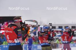 23.01.2016, Antholz, Italy (ITA): Simon Eder (AUT), Simon Schempp (GER), (l-r) -  IBU world cup biathlon, pursuit men, Antholz (ITA). www.nordicfocus.com. © Manzoni/NordicFocus. Every downloaded picture is fee-liable.