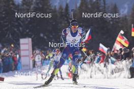 24.01.2016, Antholz, Italy (ITA): Quentin Fillon Maillet (FRA) -  IBU world cup biathlon, relay men, Antholz (ITA). www.nordicfocus.com. © Manzoni/NordicFocus. Every downloaded picture is fee-liable.