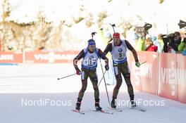 24.01.2016, Antholz, Italy (ITA): Simon Schempp (GER), Arnd Peiffer (GER), (l-r) -  IBU world cup biathlon, relay men, Antholz (ITA). www.nordicfocus.com. © Manzoni/NordicFocus. Every downloaded picture is fee-liable.