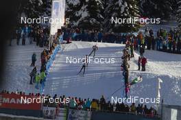 24.01.2016, Antholz, Italy (ITA): Jeremy Finello (SUI), Dmitry Malyshko (RUS), Arnd Peiffer (GER), (l-r) -  IBU world cup biathlon, relay men, Antholz (ITA). www.nordicfocus.com. © Manzoni/NordicFocus. Every downloaded picture is fee-liable.