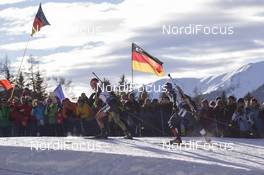 24.01.2016, Antholz, Italy (ITA): Benedikt Doll (GER), Lukas Hofer (ITA), (l-r) -  IBU world cup biathlon, relay men, Antholz (ITA). www.nordicfocus.com. © Manzoni/NordicFocus. Every downloaded picture is fee-liable.